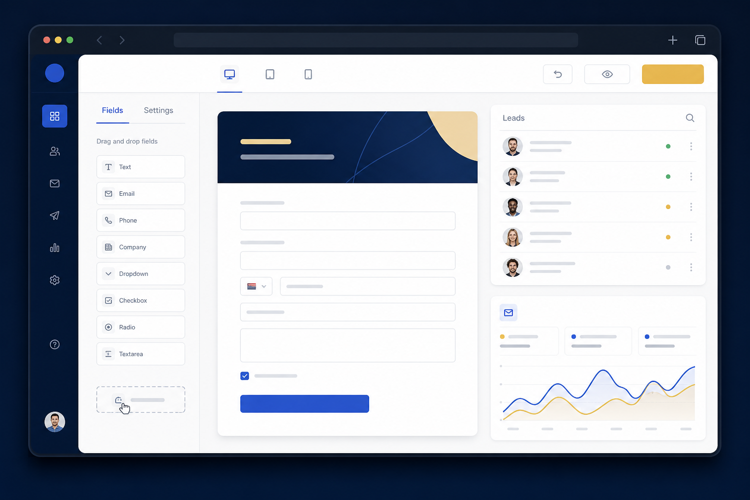 Forms and campaigns workspace